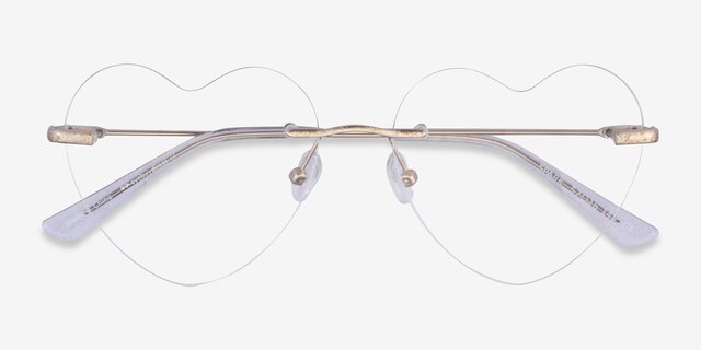 Spark Glitter Gold MetalEyeglass Frames from EyeBuyDirect, Closed View