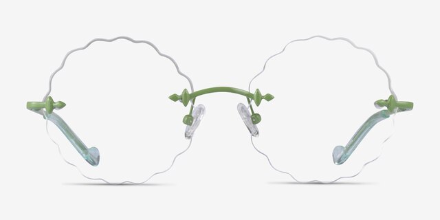 Fiesta Green MetalEyeglass Frames from EyeBuyDirect, Front View