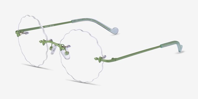 Fiesta Green MetalEyeglass Frames from EyeBuyDirect, Angle View