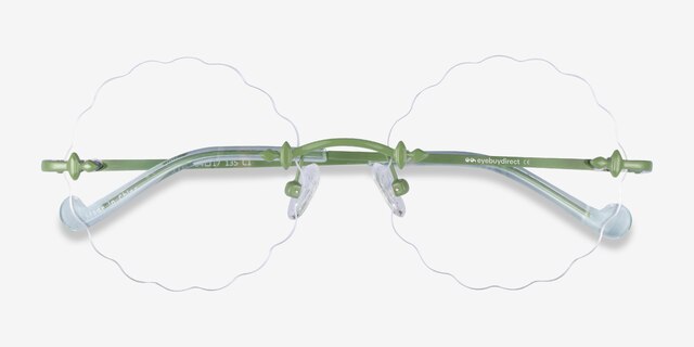 Fiesta Green MetalEyeglass Frames from EyeBuyDirect, Closed View