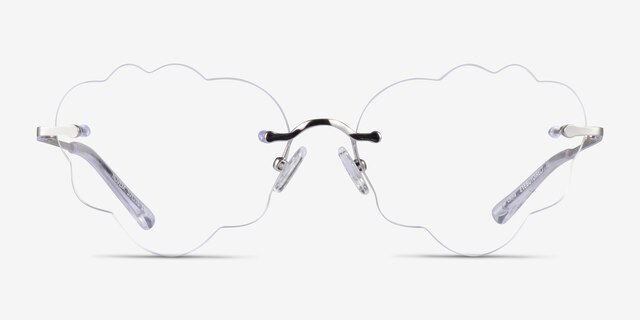 Nuvem Silver MetalEyeglass Frames from EyeBuyDirect, Front View