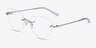 Nuvem Silver MetalEyeglass Frames from EyeBuyDirect, Angle View