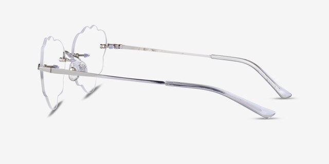 Nuvem Silver MetalEyeglass Frames from EyeBuyDirect, Side View