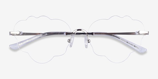 Nuvem Silver MetalEyeglass Frames from EyeBuyDirect, Closed View