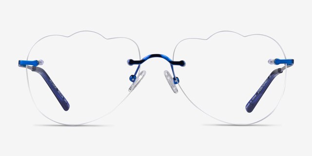 Outlook Blue MetalEyeglass Frames from EyeBuyDirect, Front View