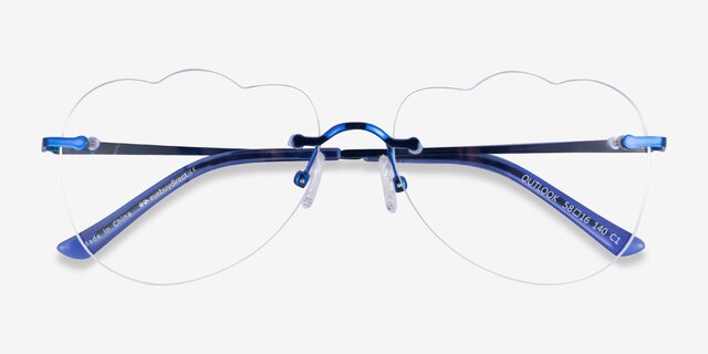 Outlook Blue MetalEyeglass Frames from EyeBuyDirect, Closed View