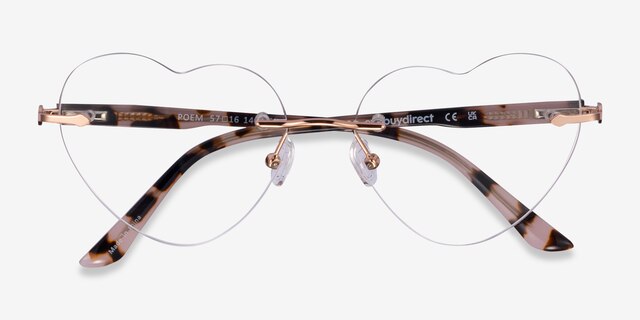 Poem Shiny Rose Gold MetalEyeglass Frames from EyeBuyDirect, Closed View