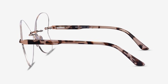 Wish Matt Rose Gold MetalEyeglass Frames from EyeBuyDirect, Side View