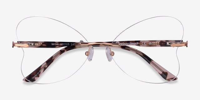 Wish Matt Rose Gold MetalEyeglass Frames from EyeBuyDirect, Closed View