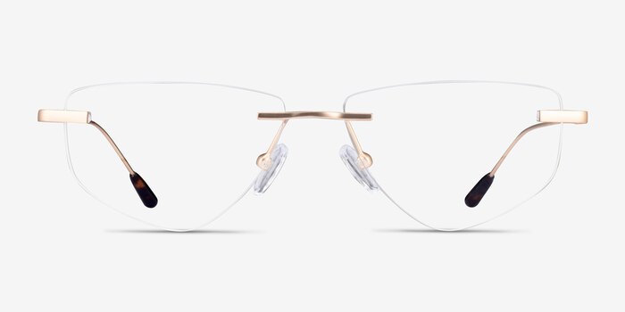 Phil Geometric Matte Gold Rimless Eyeglasses | Eyebuydirect