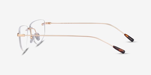 Phil Matte Gold MetalEyeglass Frames from EyeBuyDirect, Side View