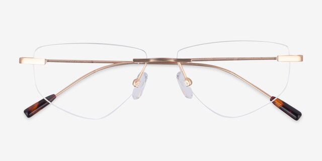 Phil Matte Gold MetalEyeglass Frames from EyeBuyDirect, Closed View