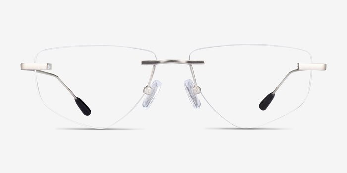 Phil Matte Silver Métal Montures de lunettes de vue d'EyeBuyDirect