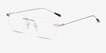 Phil Matte Silver MetalEyeglass Frames from EyeBuyDirect, Angle View