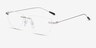 Phil Matte Silver MetalEyeglass Frames from EyeBuyDirect, Angle View