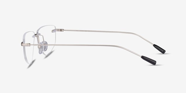 Phil Matte Silver MetalEyeglass Frames from EyeBuyDirect, Side View