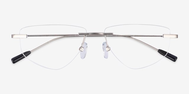 Phil Matte Silver MetalEyeglass Frames from EyeBuyDirect, Closed View