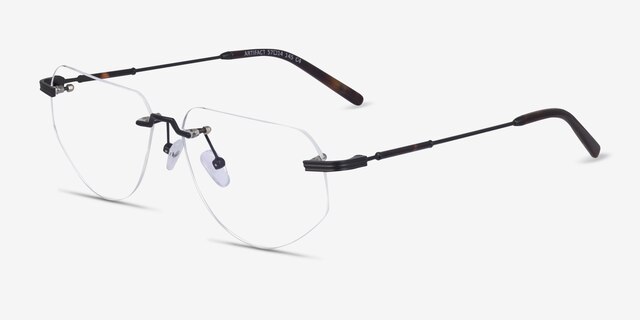 Artifact Noir MétalMontures de lunettes de vue d'EyeBuyDirect, Vue d'Angle