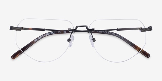 Artifact Noir MétalMontures de lunettes de vue d'EyeBuyDirect, Vue Rapprochée