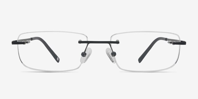 Port Black TitaniumEyeglass Frames from EyeBuyDirect, Front View