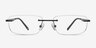 Port Black TitaniumEyeglass Frames from EyeBuyDirect, Front View