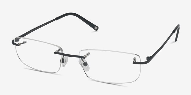 Port Black TitaniumEyeglass Frames from EyeBuyDirect, Angle View