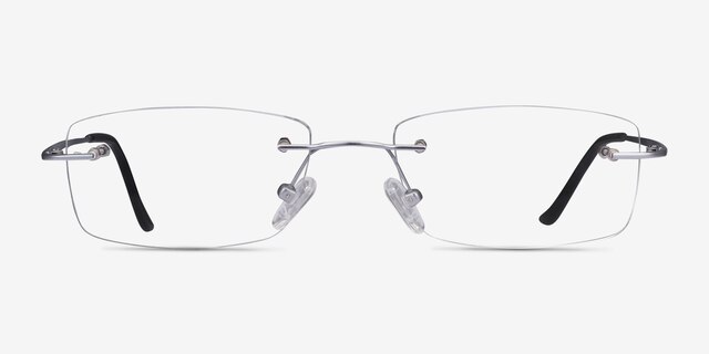 Ebb Silver TitaniumEyeglass Frames from EyeBuyDirect, Front View