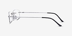 Ebb Argenté Titanium Montures de lunettes de vue d'EyeBuyDirect, Vue de Côté