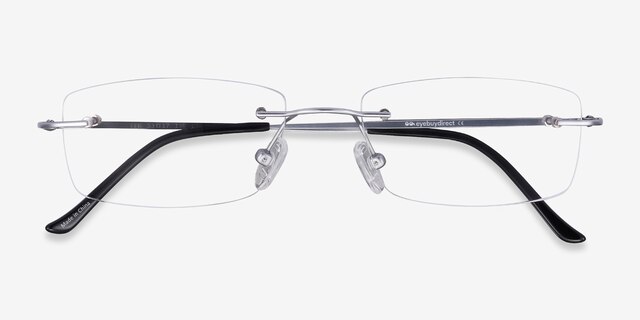 Ebb Silver TitaniumEyeglass Frames from EyeBuyDirect, Closed View