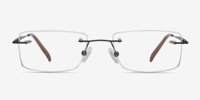Wheeler Black TitaniumEyeglass Frames from EyeBuyDirect, Front View