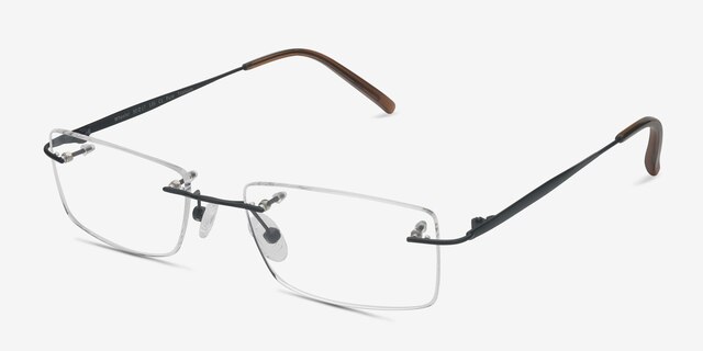 Wheeler Black TitaniumEyeglass Frames from EyeBuyDirect, Angle View