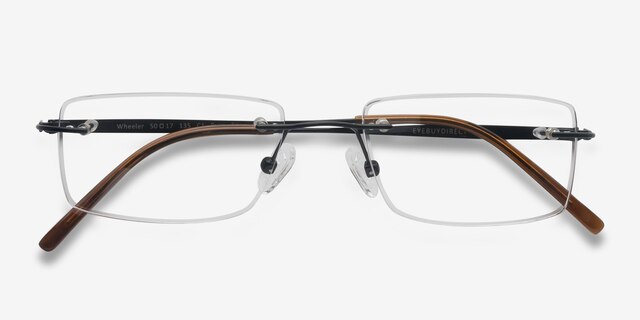 Wheeler Black TitaniumEyeglass Frames from EyeBuyDirect, Closed View