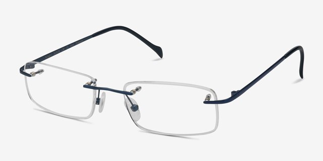 Paragon Navy TitaniumEyeglass Frames from EyeBuyDirect, Angle View