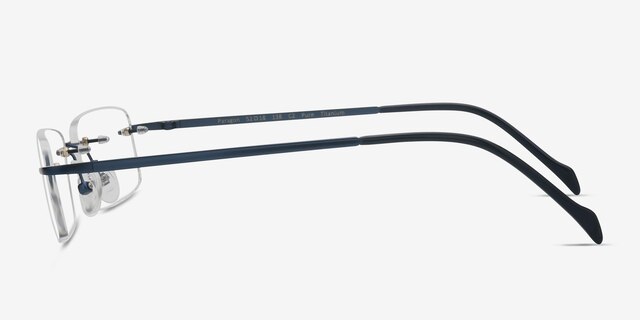 Paragon Navy TitaniumEyeglass Frames from EyeBuyDirect, Side View