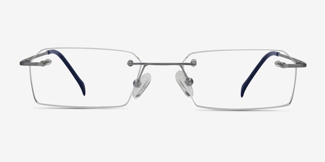 Floe Silver TitaniumEyeglass Frames from EyeBuyDirect, Front View