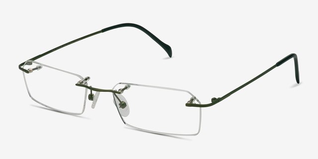 Floe Green TitaniumEyeglass Frames from EyeBuyDirect, Angle View
