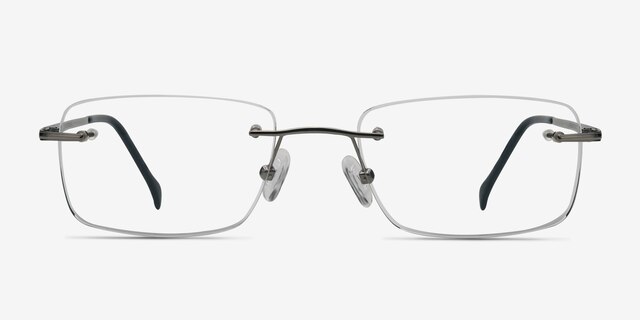 Lupin Silver TitaniumEyeglass Frames from EyeBuyDirect, Front View