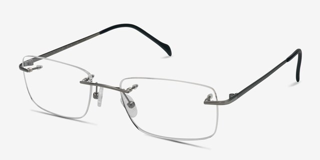 Lupin Silver TitaniumEyeglass Frames from EyeBuyDirect, Angle View