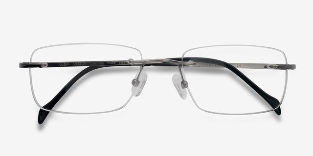 Lupin Silver TitaniumEyeglass Frames from EyeBuyDirect, Closed View