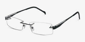 Lance Noir Titanium Montures de lunettes de vue d'EyeBuyDirect, Vue d'Angle