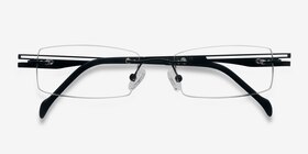 Lance Noir Titanium Montures de lunettes de vue d'EyeBuyDirect, Vue Rapprochée