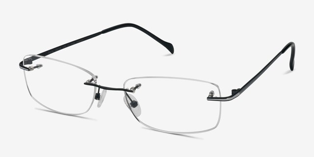 Trinity Black TitaniumEyeglass Frames from EyeBuyDirect, Angle View