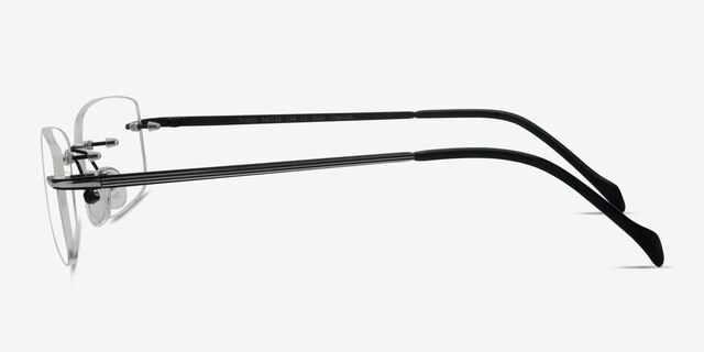 Trinity Black TitaniumEyeglass Frames from EyeBuyDirect, Side View