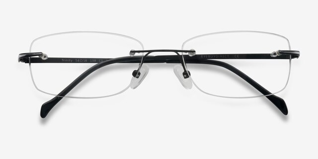 Trinity Black TitaniumEyeglass Frames from EyeBuyDirect, Closed View