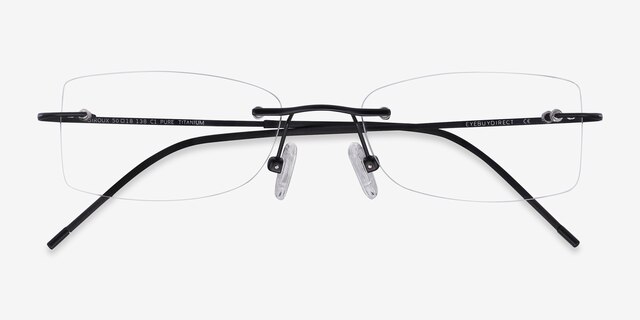 Giroux Black TitaniumEyeglass Frames from EyeBuyDirect, Closed View