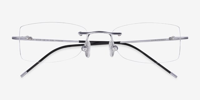 Giroux Silver TitaniumEyeglass Frames from EyeBuyDirect, Closed View