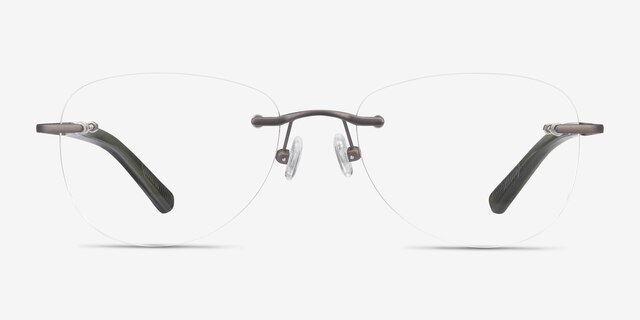 Smooth Dark Gunmetal TitaniumEyeglass Frames from EyeBuyDirect, Front View