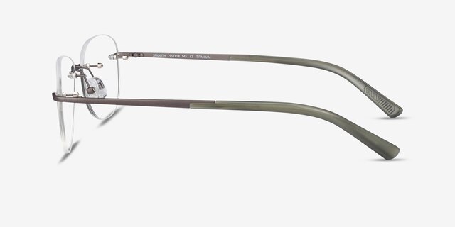 Smooth Dark Gunmetal TitaniumEyeglass Frames from EyeBuyDirect, Side View
