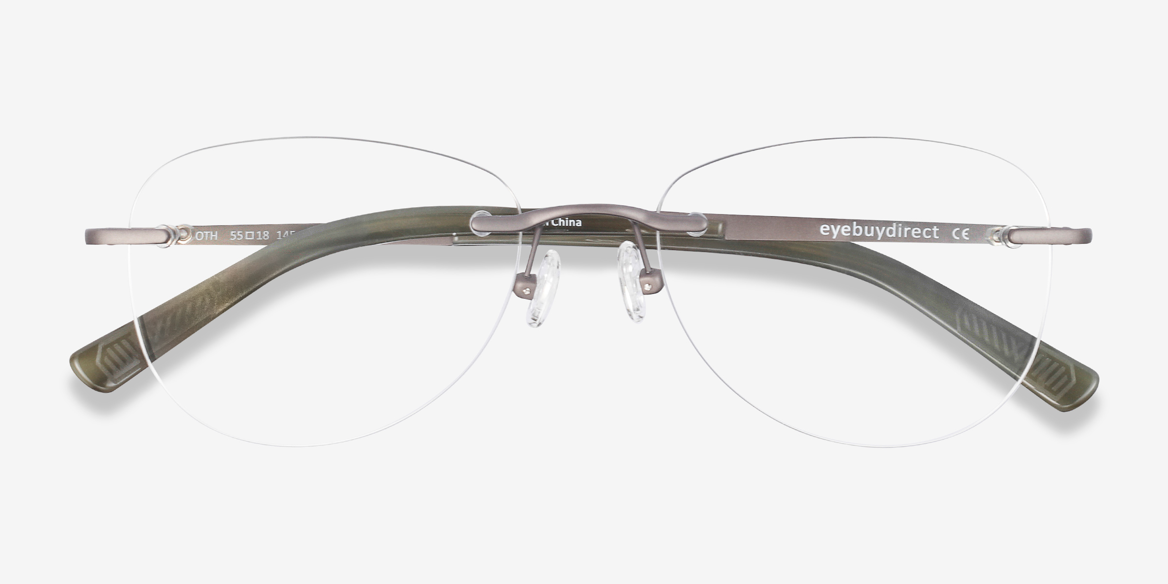 Smooth Oval Dark Gunmetal Rimless Eyeglasses Eyebuydirect 0578