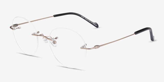 Shine Gold TitaniumEyeglass Frames from EyeBuyDirect, Angle View